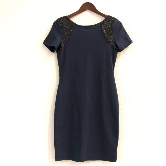 Reiss Amber Sequin Back Knit Sheath Bodycon Dress - Picture 6 of 11